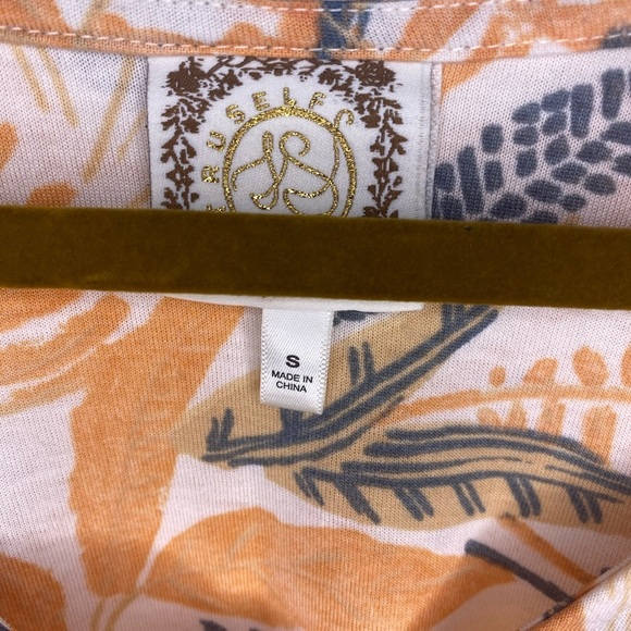 Truself coral leaf patterned top with tie front - Picture 6 of 8